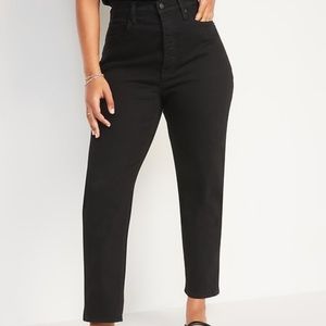 Old Navy Extra High Rise Curvy Sky hi Straight Black Jeans